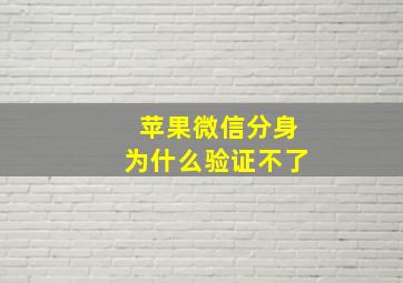 苹果微信分身为什么验证不了