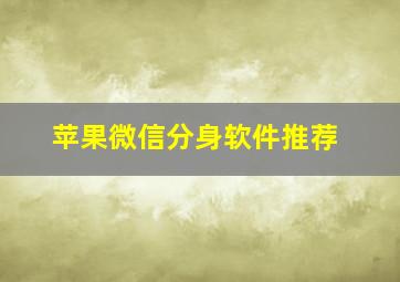 苹果微信分身软件推荐