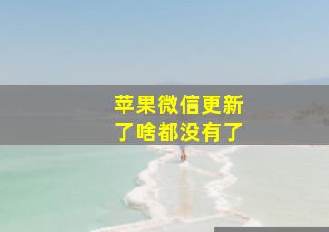 苹果微信更新了啥都没有了