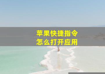 苹果快捷指令怎么打开应用