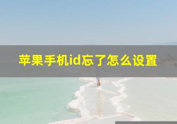 苹果手机id忘了怎么设置