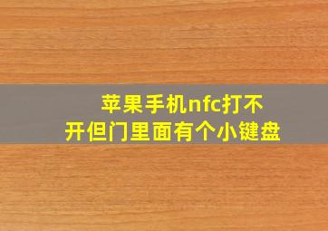 苹果手机nfc打不开但门里面有个小键盘