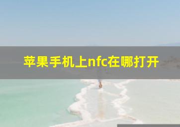 苹果手机上nfc在哪打开