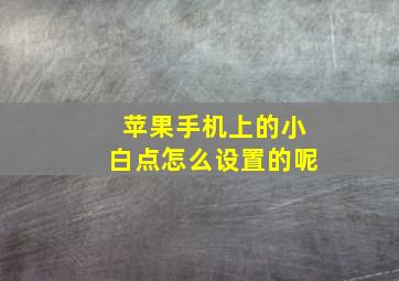 苹果手机上的小白点怎么设置的呢