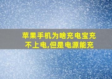 苹果手机为啥充电宝充不上电,但是电源能充