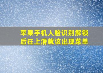 苹果手机人脸识别解锁后往上滑就该出现菜单