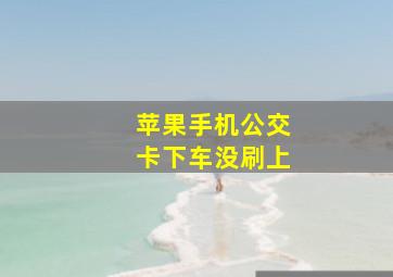 苹果手机公交卡下车没刷上