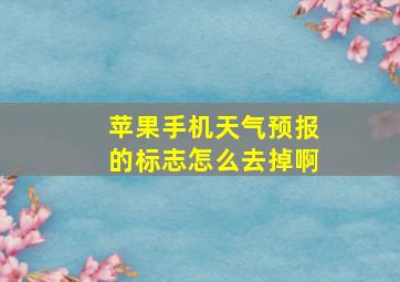 苹果手机天气预报的标志怎么去掉啊