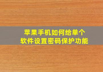 苹果手机如何给单个软件设置密码保护功能