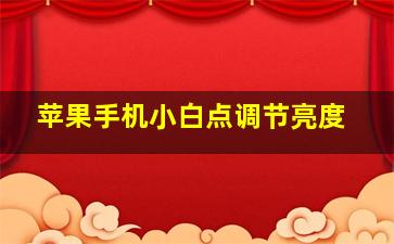 苹果手机小白点调节亮度