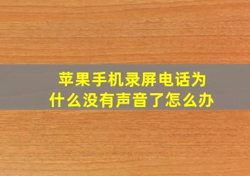 苹果手机录屏电话为什么没有声音了怎么办