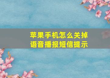 苹果手机怎么关掉语音播报短信提示