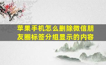 苹果手机怎么删除微信朋友圈标签分组显示的内容