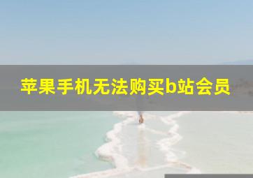 苹果手机无法购买b站会员