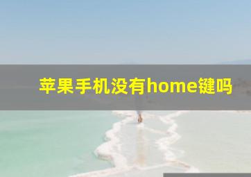 苹果手机没有home键吗