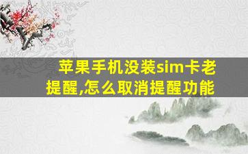 苹果手机没装sim卡老提醒,怎么取消提醒功能