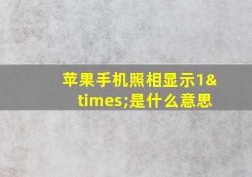 苹果手机照相显示1×是什么意思