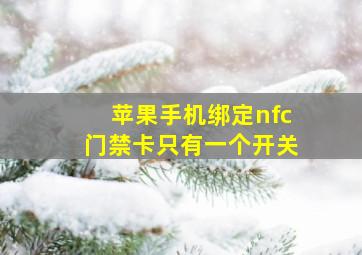 苹果手机绑定nfc门禁卡只有一个开关