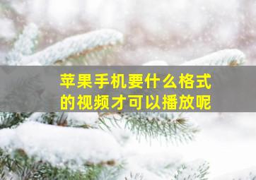 苹果手机要什么格式的视频才可以播放呢