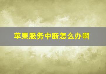 苹果服务中断怎么办啊