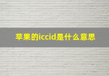 苹果的iccid是什么意思