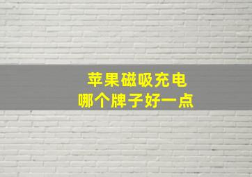 苹果磁吸充电哪个牌子好一点