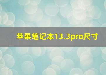 苹果笔记本13.3pro尺寸