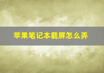 苹果笔记本截屏怎么弄