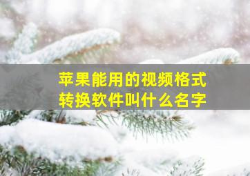 苹果能用的视频格式转换软件叫什么名字