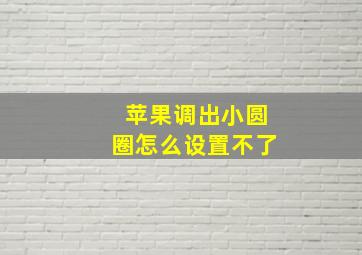 苹果调出小圆圈怎么设置不了