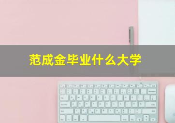 范成金毕业什么大学