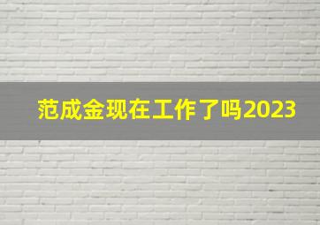 范成金现在工作了吗2023