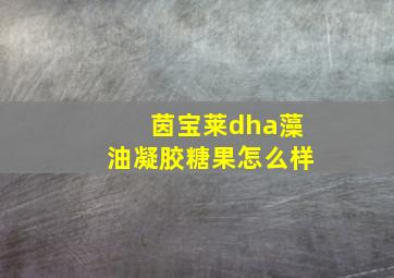 茵宝莱dha藻油凝胶糖果怎么样