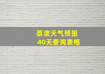 荔波天气预报40天查询表格