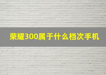 荣耀300属于什么档次手机