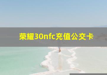 荣耀30nfc充值公交卡