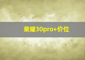 荣耀30pro+价位