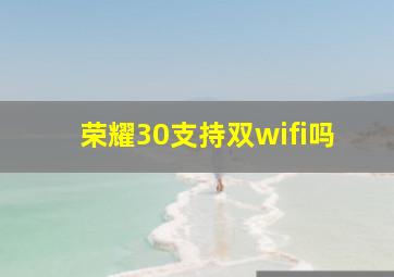 荣耀30支持双wifi吗