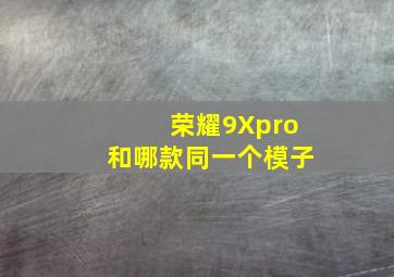 荣耀9Xpro和哪款同一个模子