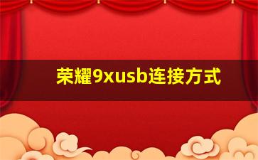 荣耀9xusb连接方式