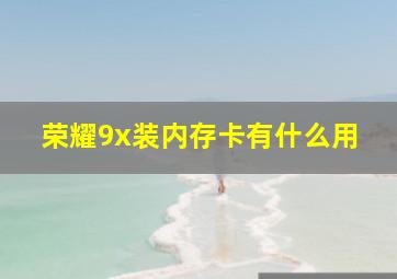 荣耀9x装内存卡有什么用