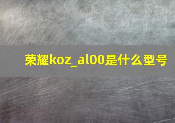 荣耀koz_al00是什么型号