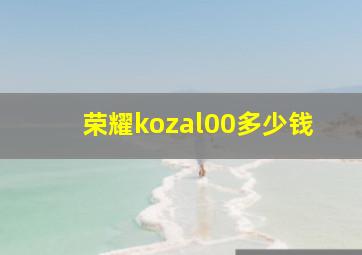 荣耀kozal00多少钱