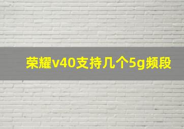 荣耀v40支持几个5g频段