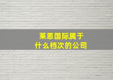 莱恩国际属于什么档次的公司