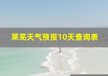 莱芜天气预报10天查询表