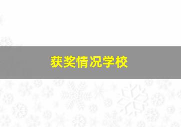 获奖情况学校