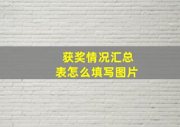 获奖情况汇总表怎么填写图片