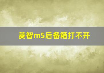 菱智m5后备箱打不开