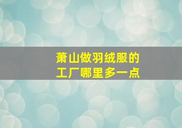 萧山做羽绒服的工厂哪里多一点